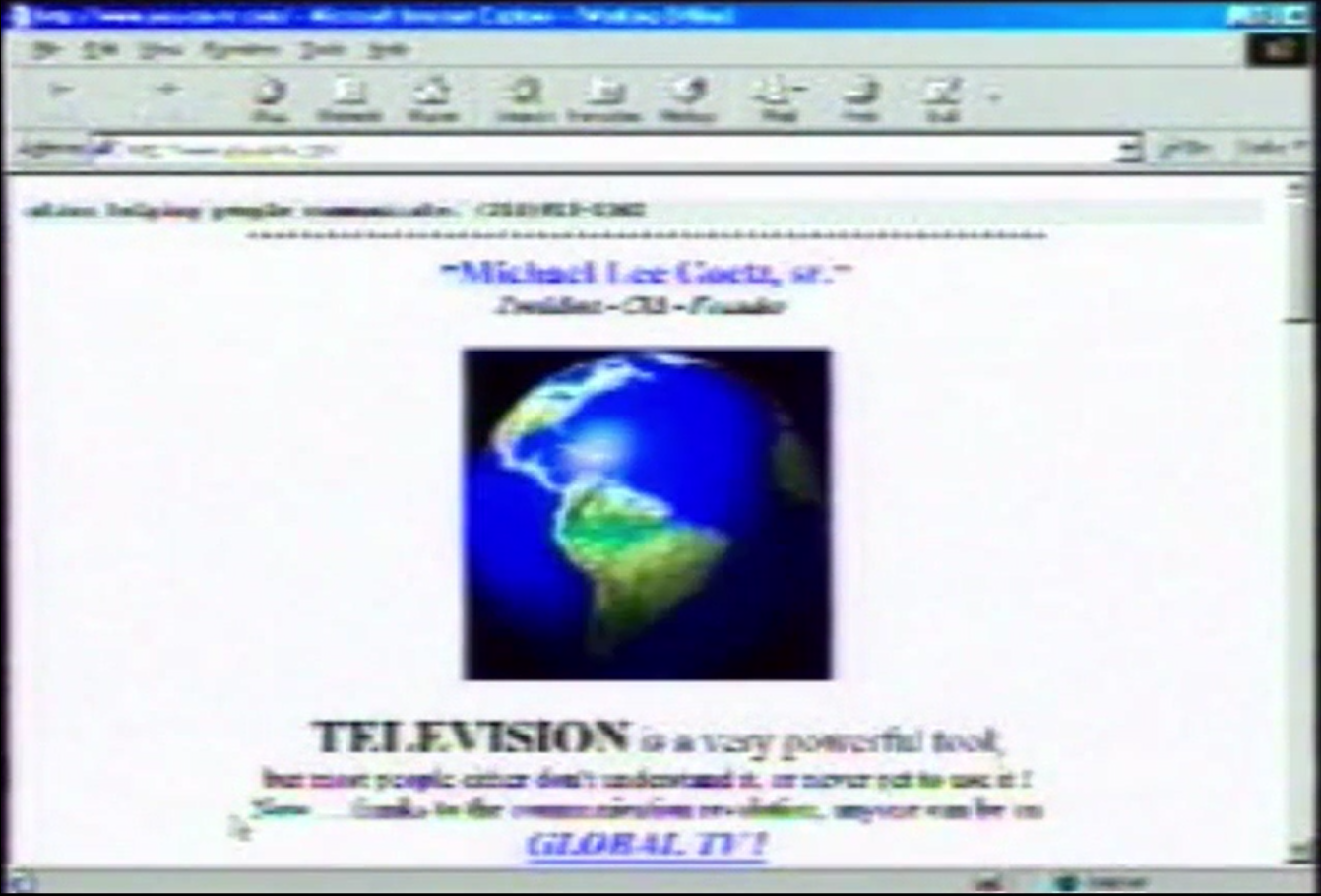 Video still capture of the original You-On-Tv.com portal webpage (1997)